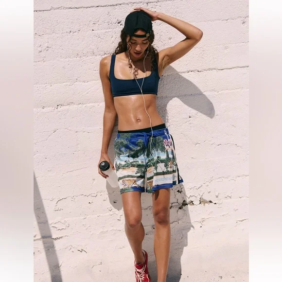 Free People when in venice printed mesh shorts - Picture 2 of 6